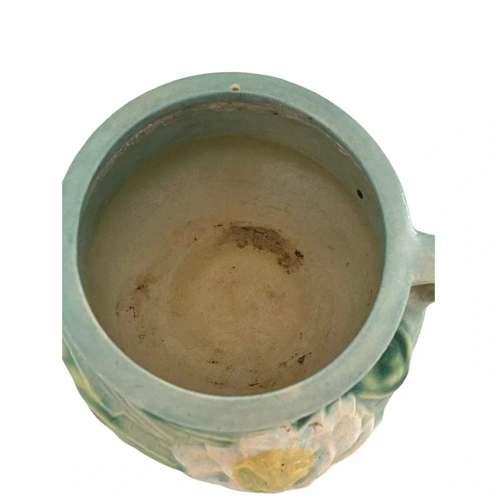 American‎ Art Vintage Roseville USA Pottery Vase 663 Art Deco Style Water Lilies - Picture 4 of 5